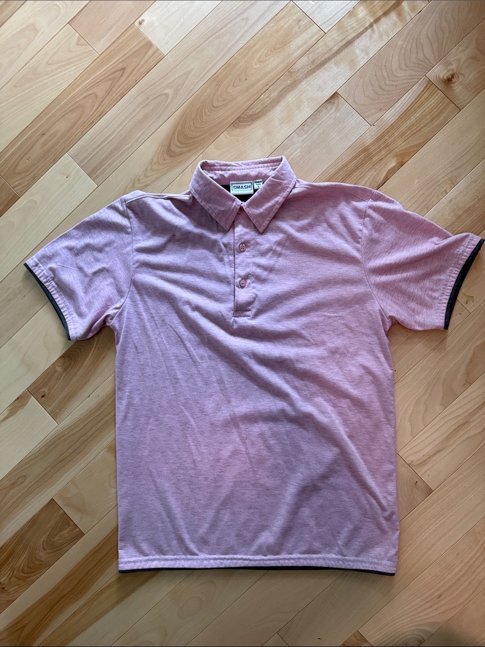 Pink Heather Polo Shirt - Men's Casual Short Sleeve S